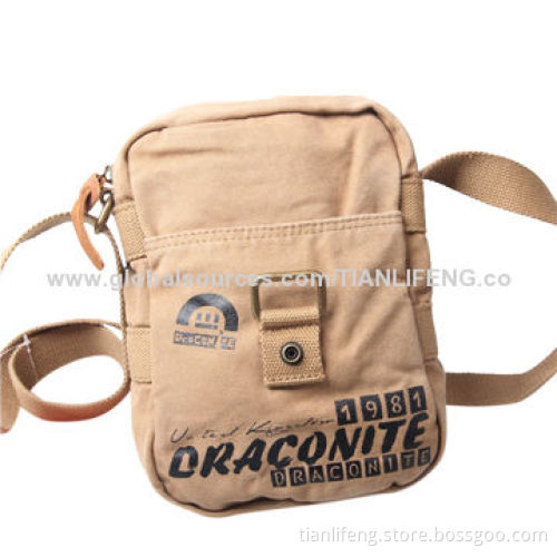 Washed canvas messenger bag, fashionable and casual design